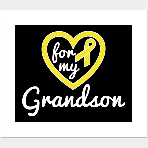 Sarcoma Cancer Shirt for Grandson Ribbon Awareness Products Wall Art by ChristianCrecenzio